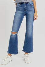 Load image into Gallery viewer, RISEN Distressed High Rise Crop Flare Jeans