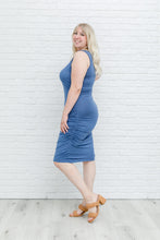 Load image into Gallery viewer, Blue Wrap Dress