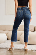 Load image into Gallery viewer, RFM "Dylan" Tummy Control Distressed High Waist Straight Leg Cropped Raw Hem Jeans