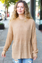 Load image into Gallery viewer, Classy Chic Mock Neck Chest Pocket Knit Sweater in Taupe