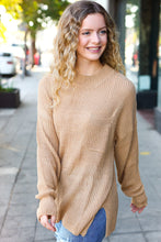 Load image into Gallery viewer, Classy Chic Mock Neck Chest Pocket Knit Sweater in Taupe