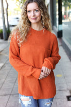 Load image into Gallery viewer, Pumpkin Spice Mock Neck Chest Pocket Knit Sweater
