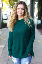 Load image into Gallery viewer, Classy Chic Mock Neck Chest Pocket Knit Sweater in Hunter Green