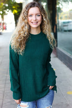 Load image into Gallery viewer, Classy Chic Mock Neck Chest Pocket Knit Sweater in Hunter Green