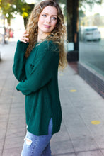 Load image into Gallery viewer, Classy Chic Mock Neck Chest Pocket Knit Sweater in Hunter Green