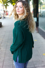 Load image into Gallery viewer, Classy Chic Mock Neck Chest Pocket Knit Sweater in Hunter Green