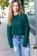 Load image into Gallery viewer, Classy Chic Mock Neck Chest Pocket Knit Sweater in Hunter Green