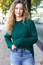 Load image into Gallery viewer, Classy Chic Mock Neck Chest Pocket Knit Sweater in Hunter Green