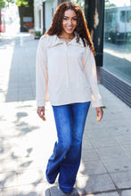 Load image into Gallery viewer, Easy Living Textured Knit Notch Neck Oversized Collar Sweater in Oatmeal