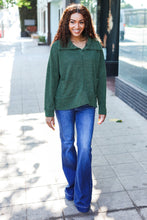 Load image into Gallery viewer, Easy Living Textured Knit Notch Neck Oversized Collar Sweater in Olive