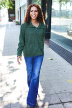 Load image into Gallery viewer, Easy Living Textured Knit Notch Neck Oversized Collar Sweater in Olive