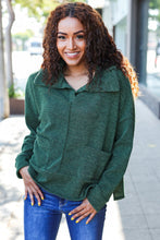 Load image into Gallery viewer, Easy Living Textured Knit Notch Neck Oversized Collar Sweater in Olive