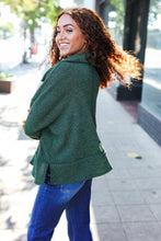 Load image into Gallery viewer, Easy Living Textured Knit Notch Neck Oversized Collar Sweater in Olive