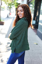 Load image into Gallery viewer, Easy Living Textured Knit Notch Neck Oversized Collar Sweater in Olive