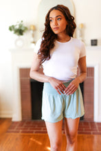 Load image into Gallery viewer, Seafoam Smocked Waist Scalloped Shorts
