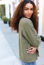Load image into Gallery viewer, Beautiful You Moss Green Button Down Ribbed Sweater