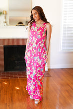Load image into Gallery viewer, Floral Print Fit and Flare Sleeveless Maxi Dress in Pink
