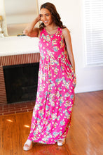 Load image into Gallery viewer, Floral Print Fit and Flare Sleeveless Maxi Dress in Pink