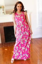 Load image into Gallery viewer, Floral Print Fit and Flare Sleeveless Maxi Dress in Pink