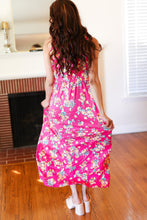 Load image into Gallery viewer, Floral Print Fit and Flare Sleeveless Maxi Dress in Pink
