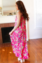 Load image into Gallery viewer, Floral Print Fit and Flare Sleeveless Maxi Dress in Pink