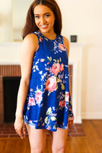 Load image into Gallery viewer, Sunny Days Navy Blue Floral Print Sleeveless Top
