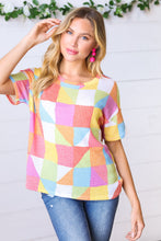 Load image into Gallery viewer, Multicolor Geometric Textured Knit Top