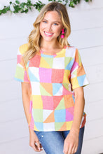 Load image into Gallery viewer, Multicolor Geometric Textured Knit Top
