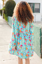 Load image into Gallery viewer, Feeling Femme Ribbon Bow Tie Babydoll Dress in Aqua Floral