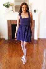 Load image into Gallery viewer, Indigo Terry Smocked Tank Top Baggy Shorts Romper