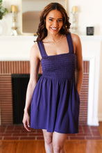 Load image into Gallery viewer, Indigo Terry Smocked Tank Top Baggy Shorts Romper