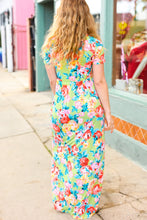 Load image into Gallery viewer, Diva Dreams Lime Floral Print Fit &amp; Flare Maxi Dress
