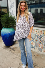 Load image into Gallery viewer, Feeling Bold Animal Print Dolman Collar Button Down Top in Ivory