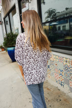 Load image into Gallery viewer, Feeling Bold Animal Print Dolman Collar Button Down Top in Ivory