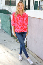 Load image into Gallery viewer, New Day Red Ribbon Bow Detail Floral Woven Blouse