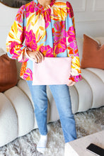 Load image into Gallery viewer, Blush Faux Leather Handle Zipper Clutch