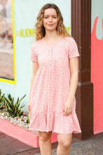 Load image into Gallery viewer, Summer Days Peach Ditzy Floral Button Down Babydoll Dress