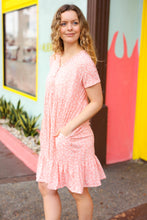 Load image into Gallery viewer, Summer Days Peach Ditzy Floral Button Down Babydoll Dress