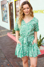 Load image into Gallery viewer, Sage Green Boho Surplice Pocketed Romper