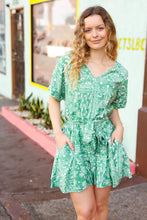 Load image into Gallery viewer, Sage Green Boho Surplice Pocketed Romper