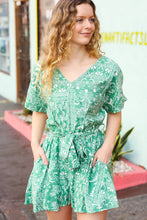 Load image into Gallery viewer, Sage Green Boho Surplice Pocketed Romper