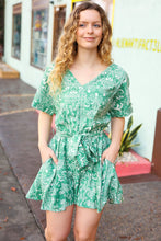 Load image into Gallery viewer, Sage Green Boho Surplice Pocketed Romper