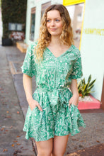 Load image into Gallery viewer, Sage Green Boho Surplice Pocketed Romper