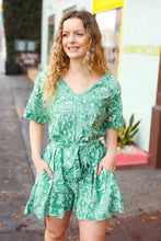 Load image into Gallery viewer, Sage Green Boho Surplice Pocketed Romper
