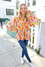 Load image into Gallery viewer, Chasing Dreams Ribbon Tie Bow Babydoll Puff Elastic Sleeve Floral Top