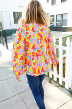 Load image into Gallery viewer, Chasing Dreams Ribbon Tie Bow Babydoll Puff Elastic Sleeve Floral Top