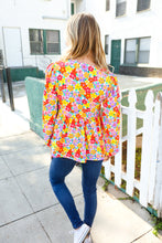 Load image into Gallery viewer, Chasing Dreams Ribbon Tie Bow Babydoll Puff Elastic Sleeve Floral Top