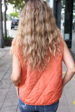 Load image into Gallery viewer, Weekend Ready Rust High Neck Snap Button Quilted Puffer Vest