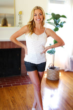 Load image into Gallery viewer, Oatmeal Cotton Blend Boho V Neck Button Tank