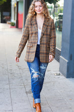 Load image into Gallery viewer, Make It Happen Spice Plaid Tailored Collar Lapel Blazer